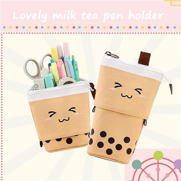Boba Cute Standing Pencil Case for Kids, Pop Up Pencil Box Makeup Pouch - Picture 7 of 8